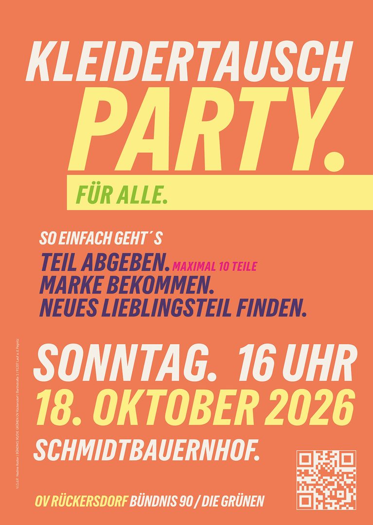 Kleidertauschparty #3 – am Sonntag den 18. Oktober 2026 im Schmidtbauernhof